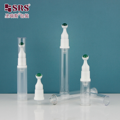 Forme ronde vide Crème cosmétique pour les yeux sans air Massage à rouleaux Boule de pierre précieuse 15 ml Roule sur bouteille
