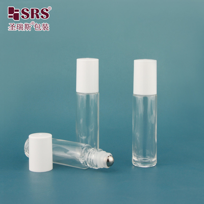 Bouteilles en verre circulaire transparentes pour le brillant des lèvres 10 ml Bouteille en rouleau circulaire