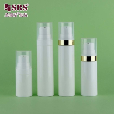 30 ml 50 ml Luxe Elegant PCR PP Matériau écologique Pâtes à dents Bouteilles de pompe sans air Bouteille de 15 ml