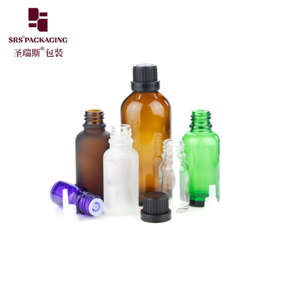 Bouteille en verre clair de 5 ml, 10 ml, 15 ml, 20 ml, 30 ml, 50 ml et 100 ml vide, vert, bleu, ambre, avec capuchon CRC