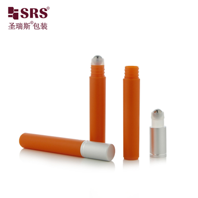8 ml Bouteille de massage à rouleaux en forme ronde en PP, couleur injectable, emballage cosmétique vide, sérum capillaire