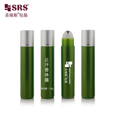 PP PCR emballage cosmétique vide recyclable en plastique boule ronde en rouleau en gros Bouteille de 35 ml
