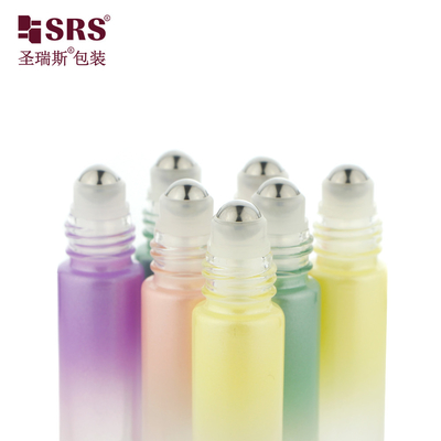 Bouteille à huile essentielle en verre rond de luxe vide et portable 10 ml