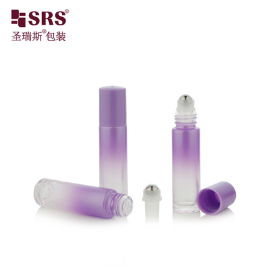 Peinture personnalisée Gradient de couleur vide rouleau de verre sur les bouteilles à rouleaux sans fuite huile essentielle 10ml