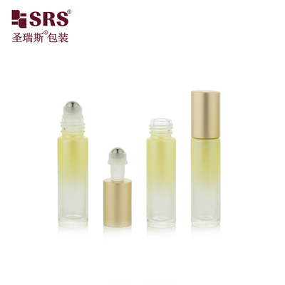 10 ml de peinture Gradient personnalisé jaune vide huile essentielle bouteille en verre en rouleau
