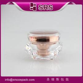 J060C récipient cosmétique de luxe en forme de diamant en verre acrylique brillant