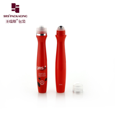 Injection soufflant rouge couleur solide vide PETG plastique massage à rouleaux sérum bouteille oeil