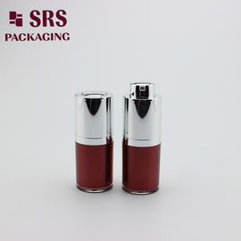 A020 Producteur de bouteille sans air 15 ml peinte en rouge bouteille acrylique à vis