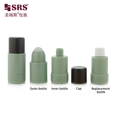 50 ml 75 ml emballage cosmétique vide couleur personnalisée remplaceable PP PCR en rouleau recyclé sur bouteille de gel de déodorant