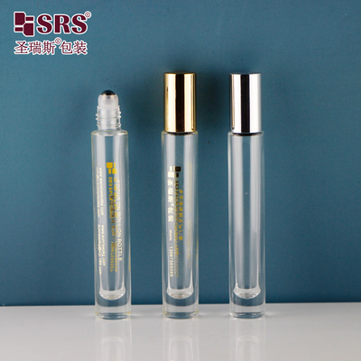 Forme ronde, fond épais clair, sans fuite, bouteilles en bouteille à rouleaux d' huile essentielle de parfum 10 ml