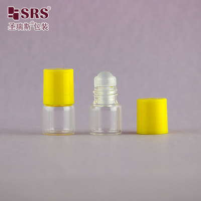BLP-1ML Mini taille de voyage flacon en verre transparent bouteille à rouleaux pour l' huile essentielle parfum sans fuite