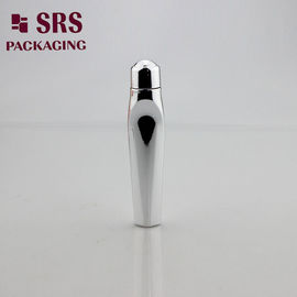 Bouteilles en PETG à rouleaux en argent métallisé sur mesure de 12 ml avec boule d'acier pour crème pour les yeux