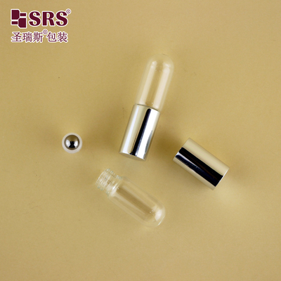 BLP-3ML Bouteille en verre à fond rond clair pour l' huile essentielle de parfum sans fuite
