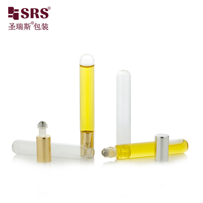 BLP-10ML Bouteille d'huile essentielle en verre à fond rond vide et transparent en rouleau