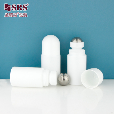 RPPC-60ML Bouchon de dôme Gel de soulagement de la douleur mignon Plastique écologique Certificat PCR Bouteille de massage à billes en acier à rouleaux