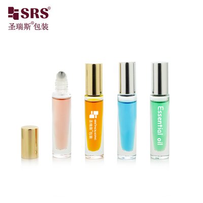 GB1-5ML Bouteille de bouteille en verre à rouleaux en acier transparent de luxe haute qualité résistant aux fuites avec capuchon en aluminium rond