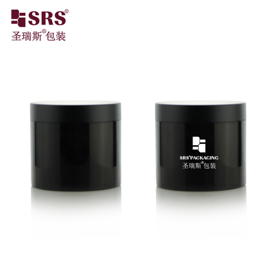 SRSQ 400g Injection Noir Brillant PP PCR Recyclé Matériau écologique à paroi unique Crème pour le corps Bouteilles Contenant Emballage cosmétique