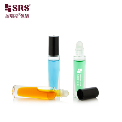 GB1-5ml Parement épais Transparent Poche vide Taille mignonne Bouchon en plastique Forme cylindrique Applicateur d'huile d'ongle Ruloir en verre sur bouteille