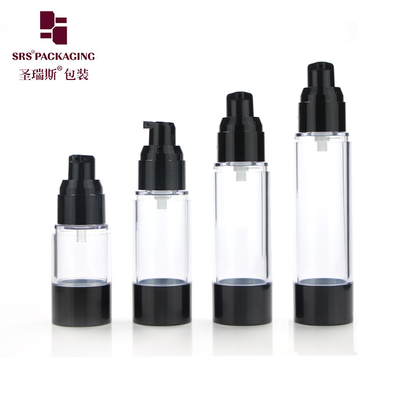 Emballages cosmétiques classiques 15 ml 30 ml 40 ml 50 ml 80 ml 100 ml 120 ml AS bouteilles de pompe sans air en plastique