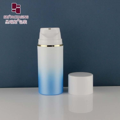 PA601 PP rond Bouteille de pompe sans air en plastique vide et brillant populaire pour l'emballage de lotion de fondation