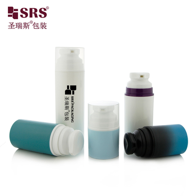 PA603 Injection personnalisée couleur brillante verte blanche violette rose ronde bouteille de lotion sans air avec pompe