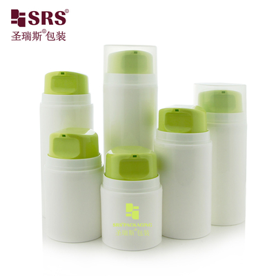 PA605 30ml 50ml 80ml 100ml 120ml 150ml 200ml Injection Couleur verte brillante Belle pompe de crème pour le visage Bouteille sans air Bouteille anti-fuite