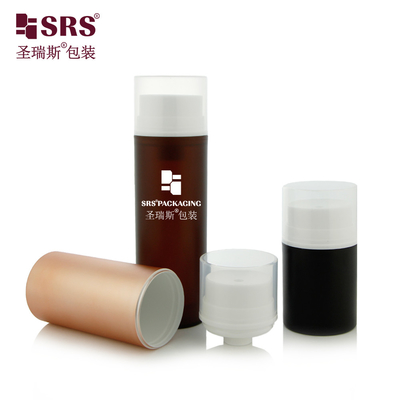 PA608 Peinture Matte Couleur personnalisée Marron Masque facial de luxe Crème pour le corps Crème pour les mains Bouteille sans air Pour les cosmétiques