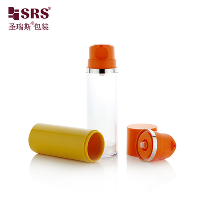 A0215 50ML 120ML 150ML Logo d'estampage à chaud AS Bouteille sans air avec échantillon gratuit Couleur personnalisée