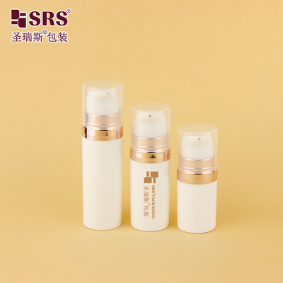 A028 5ml 10ml 15ml 20ml Ronde vide PP Matériau recyclé Poche Gel facial Pompes sans air Bouteille d'échantillon Injection Couleur personnalisée