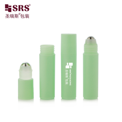 RPPF 20 ml en plastique rond congelé Finition PP PCR Injection personnalisée en rouleau de couleur sur bouteille avec boule d'acier pour lotion pour le visage