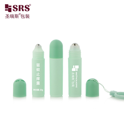RPPF 20 ml Injection personnaliser couleur mate glacé couvercle de dôme avec lanyard rond bouteille à paroi simple roule sur
