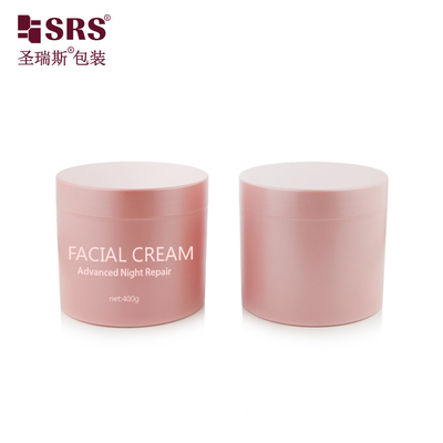 SRSQ 400g Injection Pink Glossy Frosted Peint en plastique PP PCR Container pour décapage du corps personnalisé