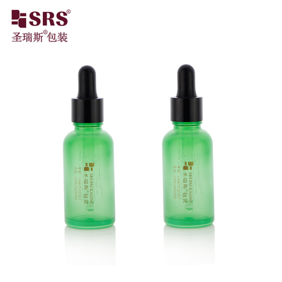 D001 Bouteille en verre de 5 ml 10 ml 15 ml 20 ml 30 ml 50 ml 100 ml 18/415 avec gouttière à épaule en plastique brillant pour huile essentielle
