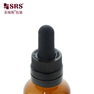 D007 Bouteille en verre ambre de 5 ml 10 ml 15 ml 30 ml 50 ml 100 ml avec volume imprimé Pour emballage d' huiles essentielles