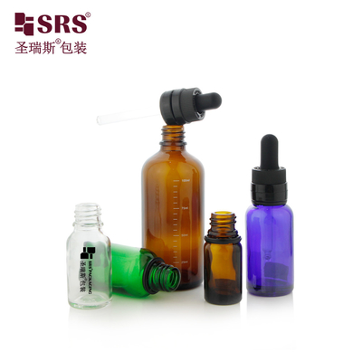 D008 Bouteilles en verre vert brun moisi Luxe et fonction pour vos cheveux Essence avec couvercles anti-altération CRC