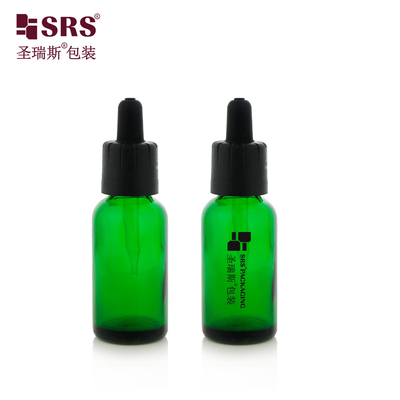 D009 Verre à paroi épaisse ronde 5ML 10ML 15ML 20ML 30ML 50ML 100ML Bouteille à gouttelette à couvercle résistant aux manipulations pour le sérum facial