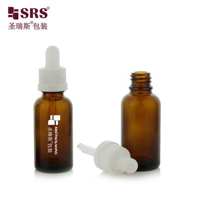 D010 Bouteille en verre transparent moulé avec CRC capuchon résistant aux enfants, couvercle de gouttelette pour sérum d'essence capillaire