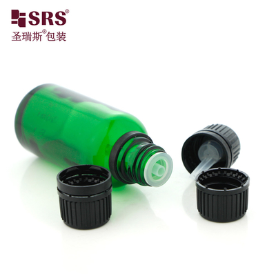 G001 Bouteilles en verre moulé avec vis à bouchon et capuchons insensibles Idéal pour le stockage et la conservation des huiles essentielles Avec des capuchons en plastique noir durables