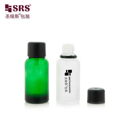 G007 Bouteille de verre ronde avec bouchon à vis, gouttière vertical, introduit bouchon anti-altération, couleur personnalisée, emballage d'huile liquide
