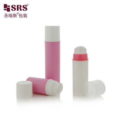A0211 15 ml 30 ml 50 ml Forme ronde élégante Pompes en plastique sans air Bouteille de lotion rose