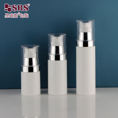 PA212 15ml 30ml 50ml épaule métallisée argentée bouteille de pompe en plastique sans air pour la lotion corporelle