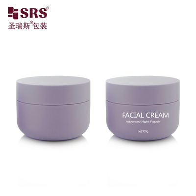 SRSOA 100g Fond rond personnalisé en plastique de couleur glacée en PP Crème Jar Emballage Impression du logo