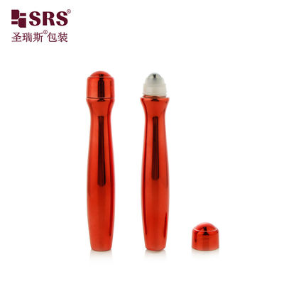 SRS8447-15ML rouleau PETG métallique brillant sur bouteilles pour gel pour les yeux avec fonction de massage thérapeutique dans les emballages cosmétiques
