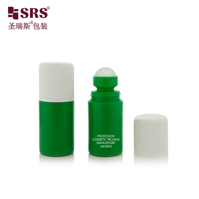 RPPC1-60ML Emballage de bouteille de gel déodorant en plastique de couleur verte solide PP PCR en matériau recyclé