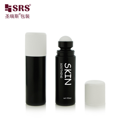 RPPD1-90ML Bouteille en plastique PP mat noir avec capuchon résistant aux enfants Double paroi Pas de fuite Pour le gel antitranspirant