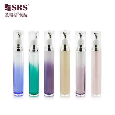 LR001-15ML Bouteille acrylique à double paroi de luxe haut de gamme pour sérum oculaire personnalisé Bouteilles de couleur avec applicateur de zinc