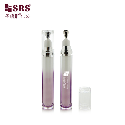 LR001-15ML personnalisation peinte couleur dégradée double bouteille acrylique avec applicateur métallique pour la crème pour les yeux