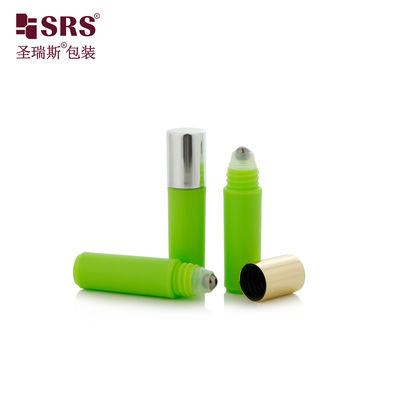 RPA-2ml Bouteille en plastique opaque vert de couleur personnalisée avec logo à vis en aluminium imprimé sur rouleau