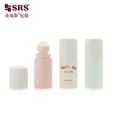RPPC1-60ML Injection souffle Couleur personnalisée PP PCR Ruloir en plastique recyclé sur bouteille de gel de déodorant