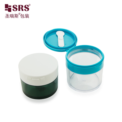 PETG003 100g 120g 150g 200g 250g Injection Personnalisé Semi-transparent Couleur Plastique Corps Gommage Pot Cuillère Avec Aimant
